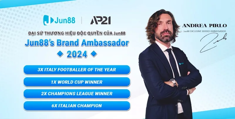 Jun88 🎖️ Trang Chủ Jun88.com Chính Thức - Truy cập nhanh +88k Andrea Pirlo - Đại sứ nhà cái